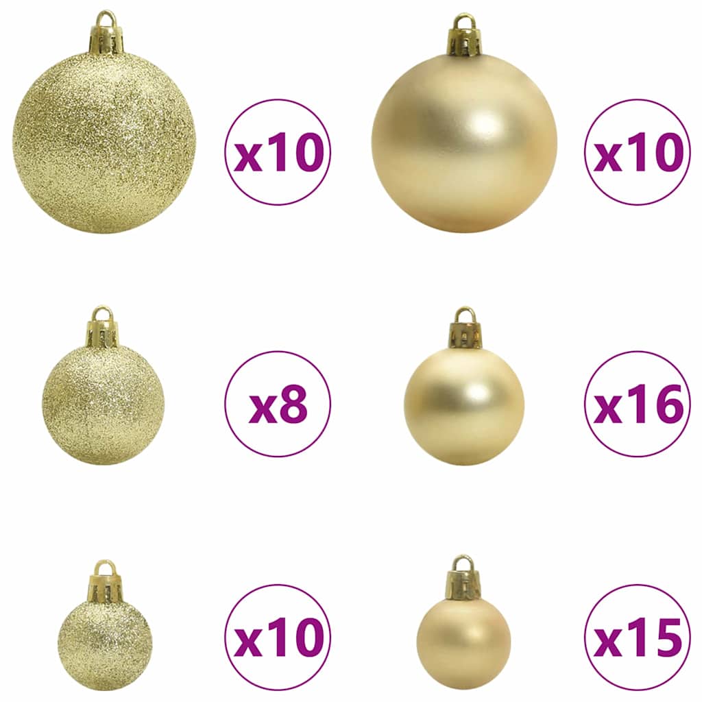 Julprydnad Set 120 st 300 LED-lampor Varmvit Ø 6 cm