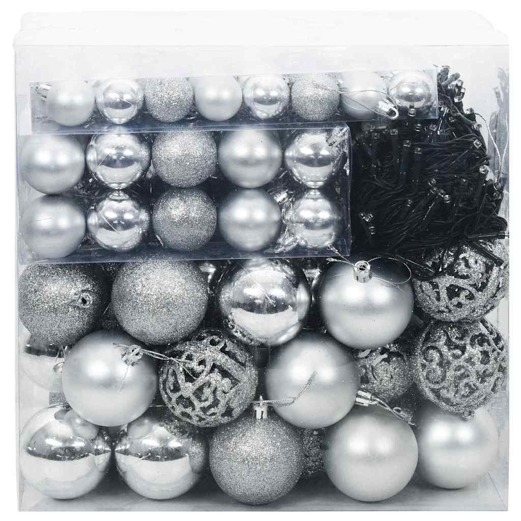 Julprydnad Set 120 st 300 LED-lampor Varmvit Ø 6 cm