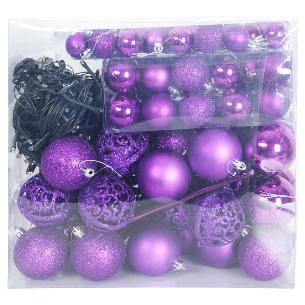Julprydnad Set 120 st 300 LED-lampor Varmvit Ø 6 cm