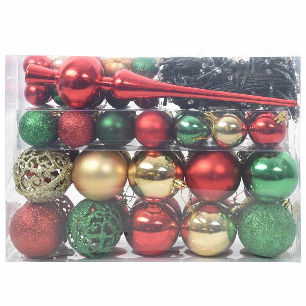 Julprydnad Set 61 st 150 LED-lampor Varmvit Ø 6 cm