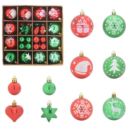 Julprydnad Set 40 st Röd och grön Ø 6 cm Plast