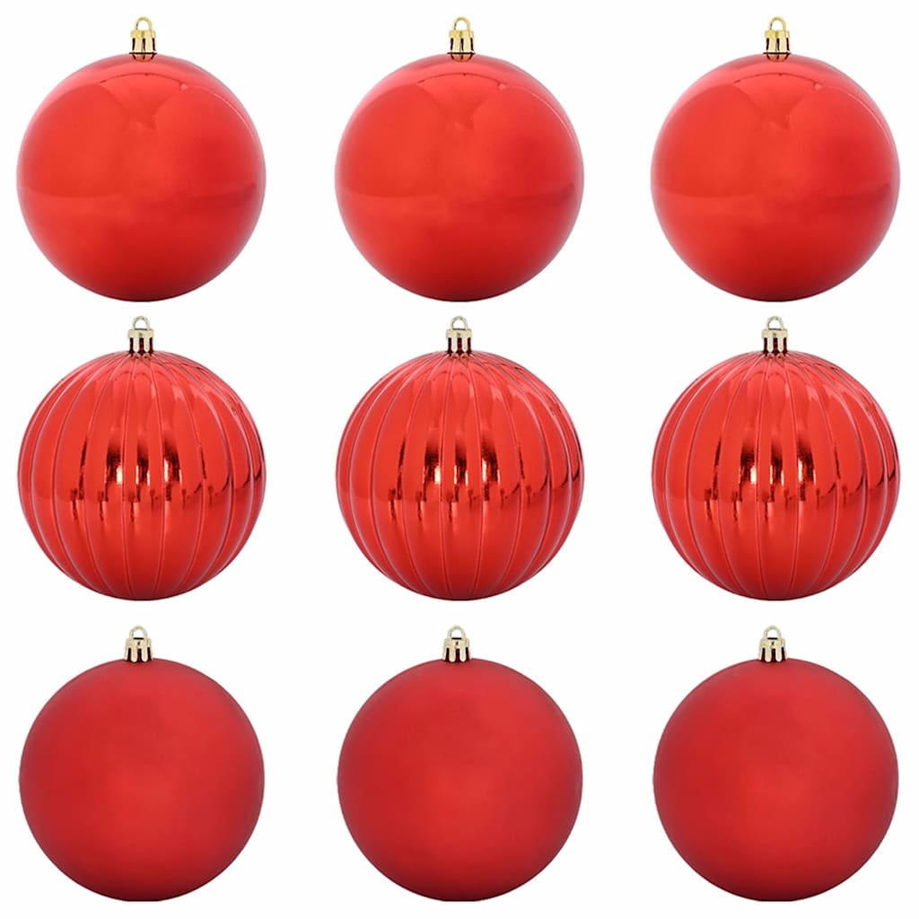 Julkulor Set XL 9 st Röd Ø 15 cm Plast