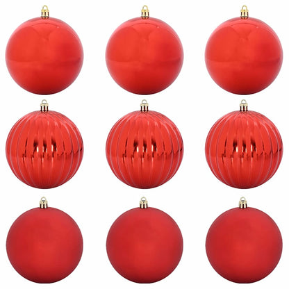 Julkulor Set XL 9 st Röd Ø 15 cm Plast