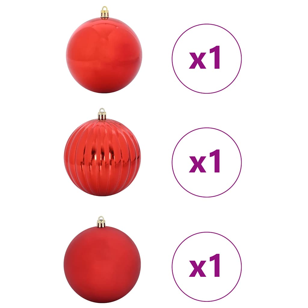 Julkula Set XXL 3 st Röd Ø 25 cm Plast
