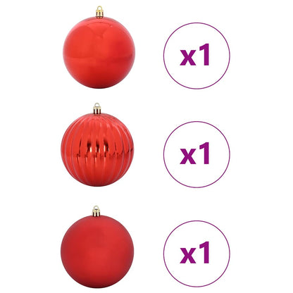 Julkula Set XXL 3 st Röd Ø 25 cm Plast