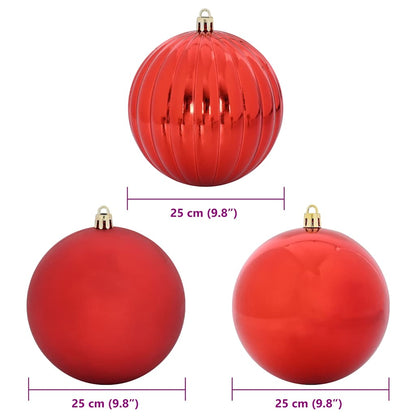 Julkula Set XXL 3 st Röd Ø 25 cm Plast