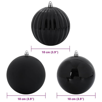 Julkulor Set XL 15 st Svart Ø 10 cm Plast