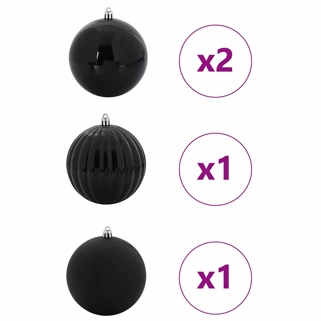 Julkula Set XXL 4 st Svart Ø 20 cm Plast