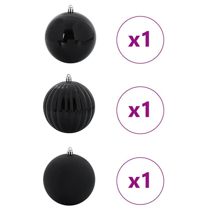 Julkula Set XXL 3 st Svart Ø 25 cm Plast