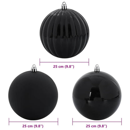 Julkula Set XXL 3 st Svart Ø 25 cm Plast