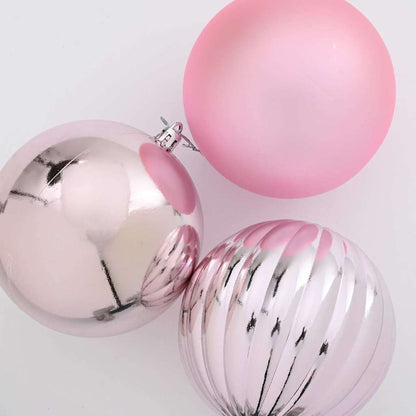 Julkulor Set XL 15 st Rosa Ø 10 cm Plast
