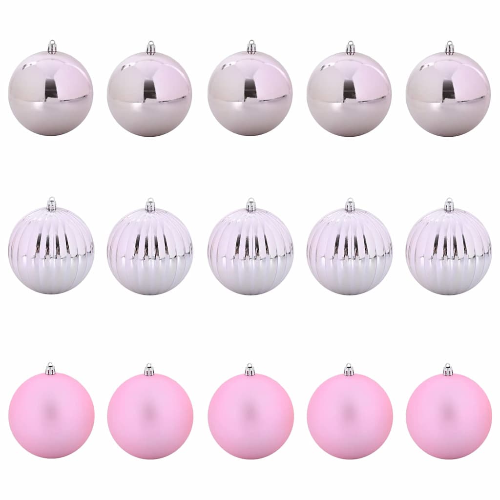 Julkulor Set XL 15 st Rosa Ø 10 cm Plast