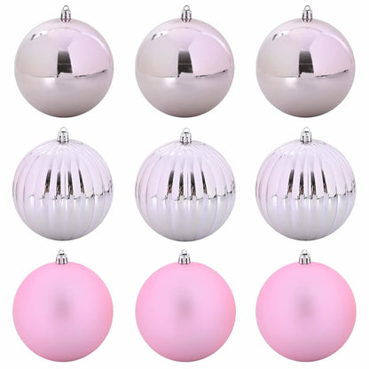 Julkulor Set XL 9 st Rosa Ø 15 cm Plast