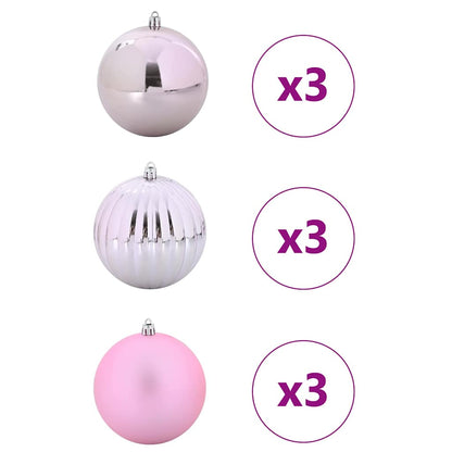Julkulor Set XL 9 st Rosa Ø 15 cm Plast