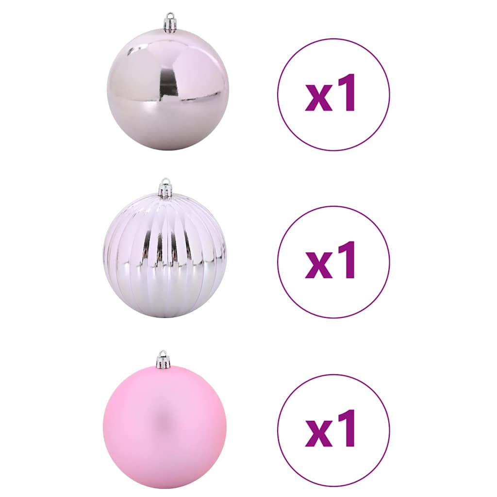 Julkula Set XXL 3 st Rosa Ø 25 cm Plast