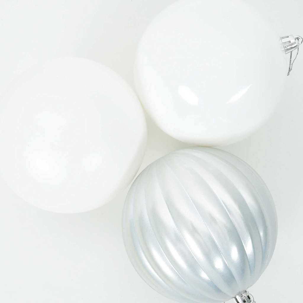 Julkulor Set XL 15 st Vit Ø 10 cm Plast