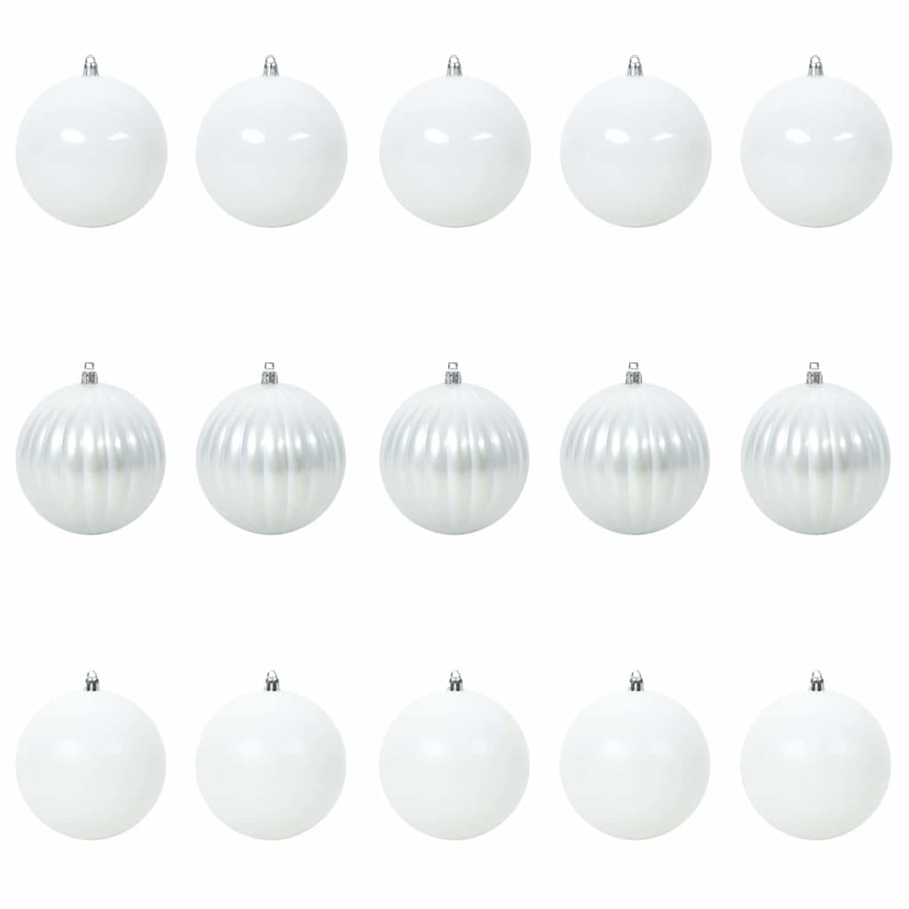 Julkulor Set XL 15 st Vit Ø 10 cm Plast