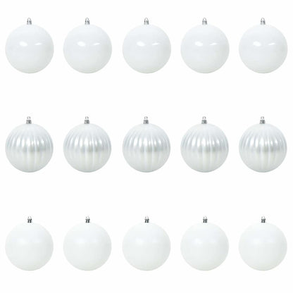 Julkulor Set XL 15 st Vit Ø 10 cm Plast