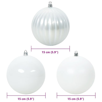 Julkulor Set XL 9 st Vit Ø 15 cm Plast