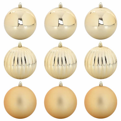 Julkulor Set XL 9 st Guld Ø 15 cm Plast