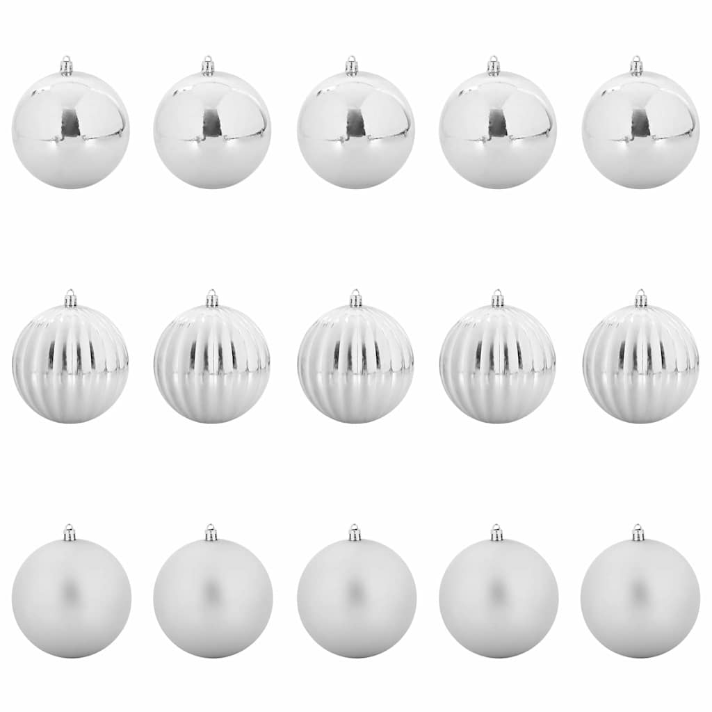 Julkulor Set XL 15 st Silver Ø 10 cm Plast