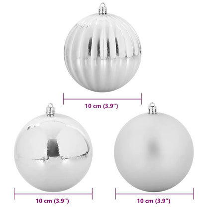 Julkulor Set XL 15 st Silver Ø 10 cm Plast