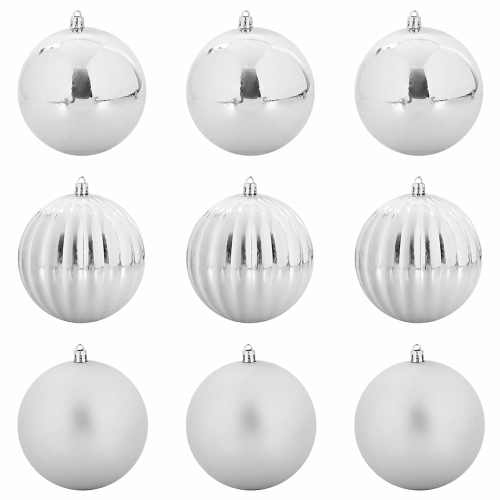 Julkulor Set XL 9 st Silver Ø 15 cm Plast