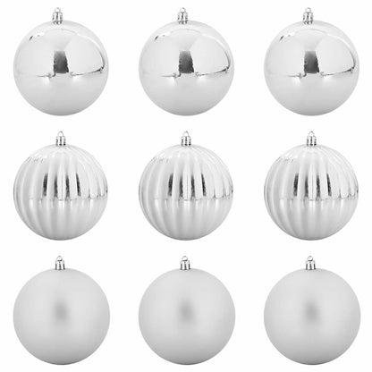 Julkulor Set XL 9 st Silver Ø 15 cm Plast