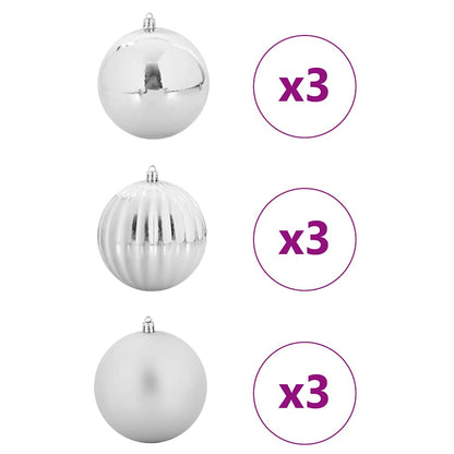 Julkulor Set XL 9 st Silver Ø 15 cm Plast