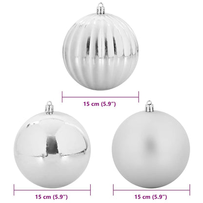 Julkulor Set XL 9 st Silver Ø 15 cm Plast