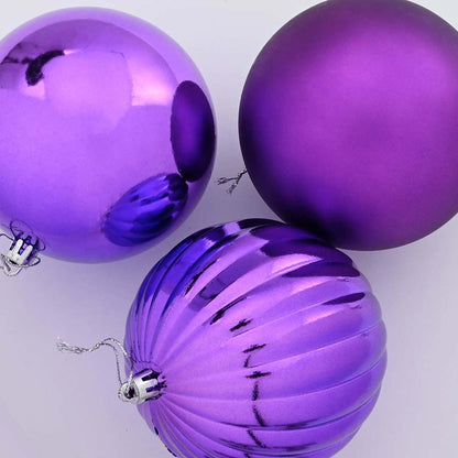 Julkulor Set XL 15 st Lila Ø 10 cm Plast