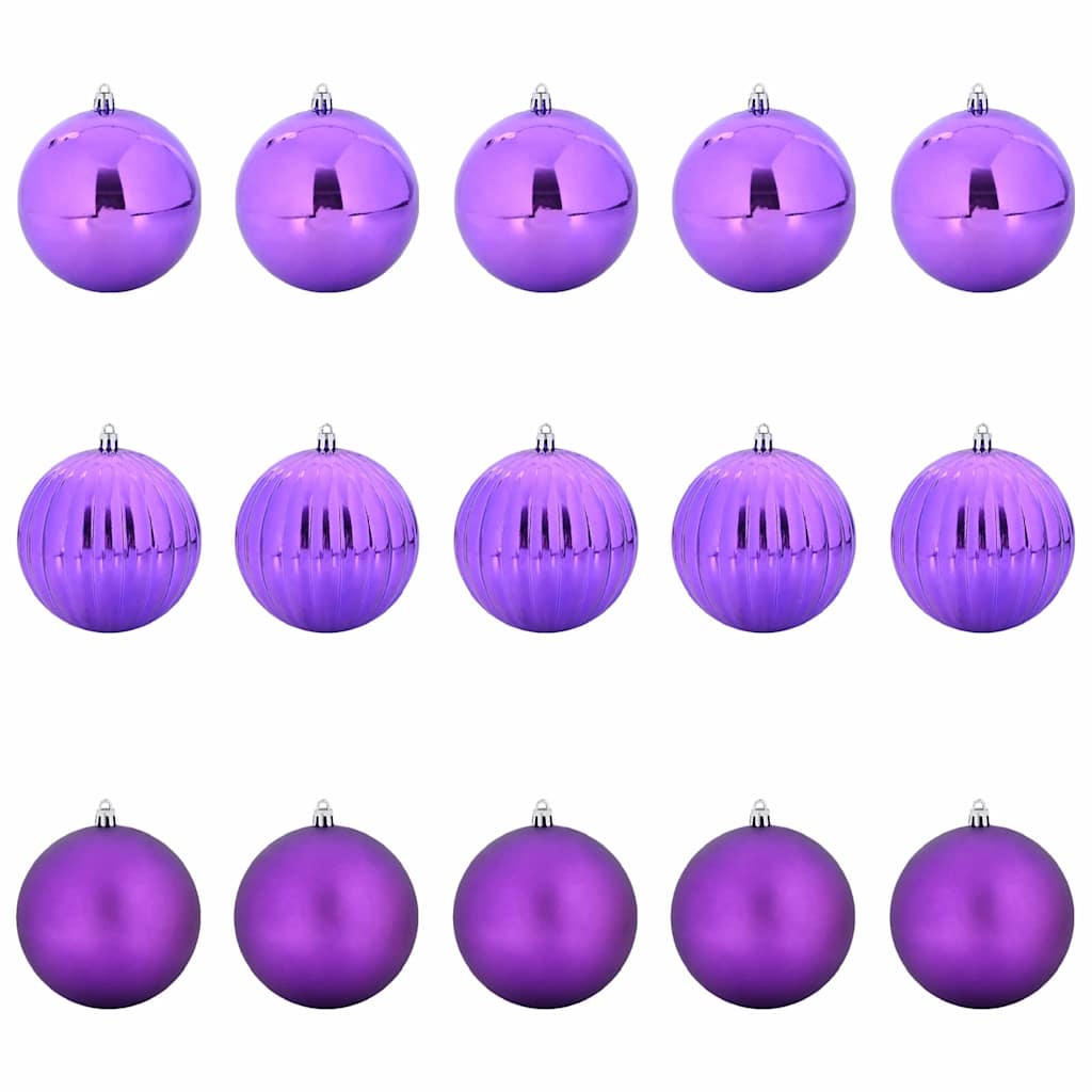 Julkulor Set XL 15 st Lila Ø 10 cm Plast