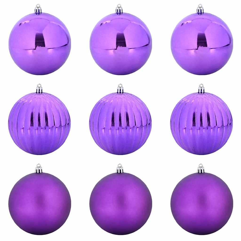 Julkulor Set XL 9 st Lila Ø 15 cm Plast