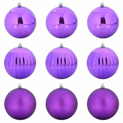 Julkulor Set XL 9 st Lila Ø 15 cm Plast