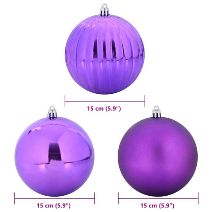 Julkulor Set XL 9 st Lila Ø 15 cm Plast