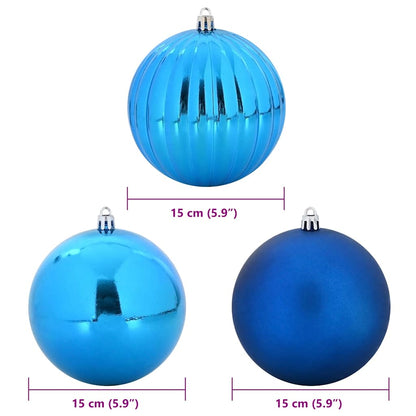 Julkulor Set XL 9 st Blå Ø 15 cm Plast