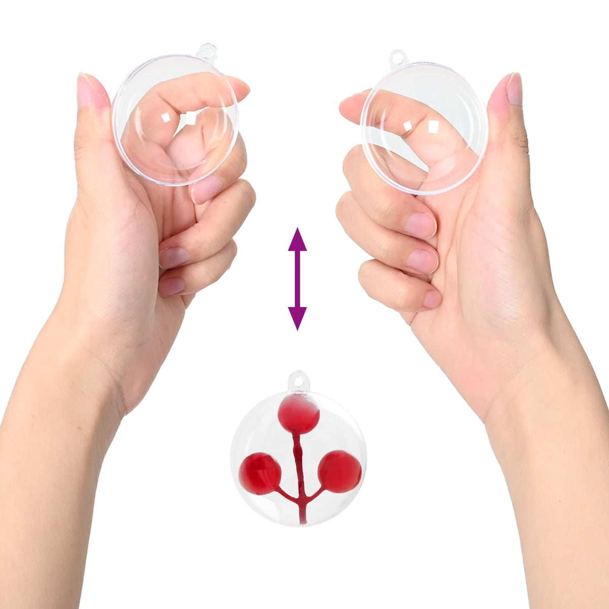 Julprydnad Set 50 st Transparent Ø 5 cm Plast