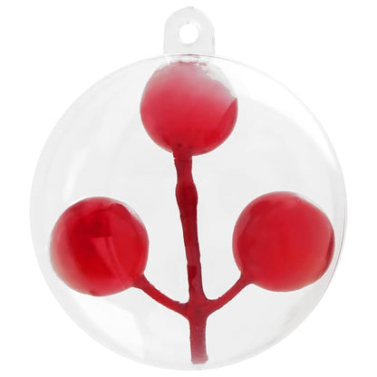 Julprydnad Set 25 st Transparent Ø 8 cm Plast