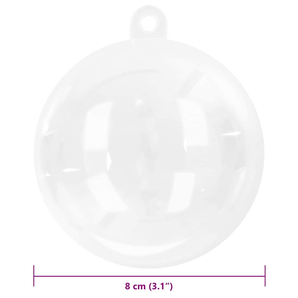 Julprydnad Set 25 st Transparent Ø 8 cm Plast