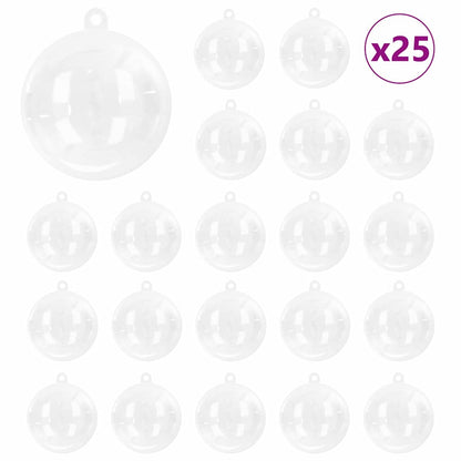 Julprydnad Set 25 st Transparent Ø 10 cm Plast