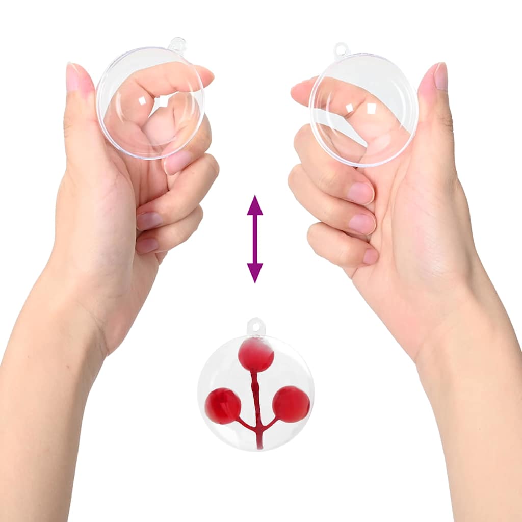 Julprydnad Set 25 st Transparent Ø 10 cm Plast
