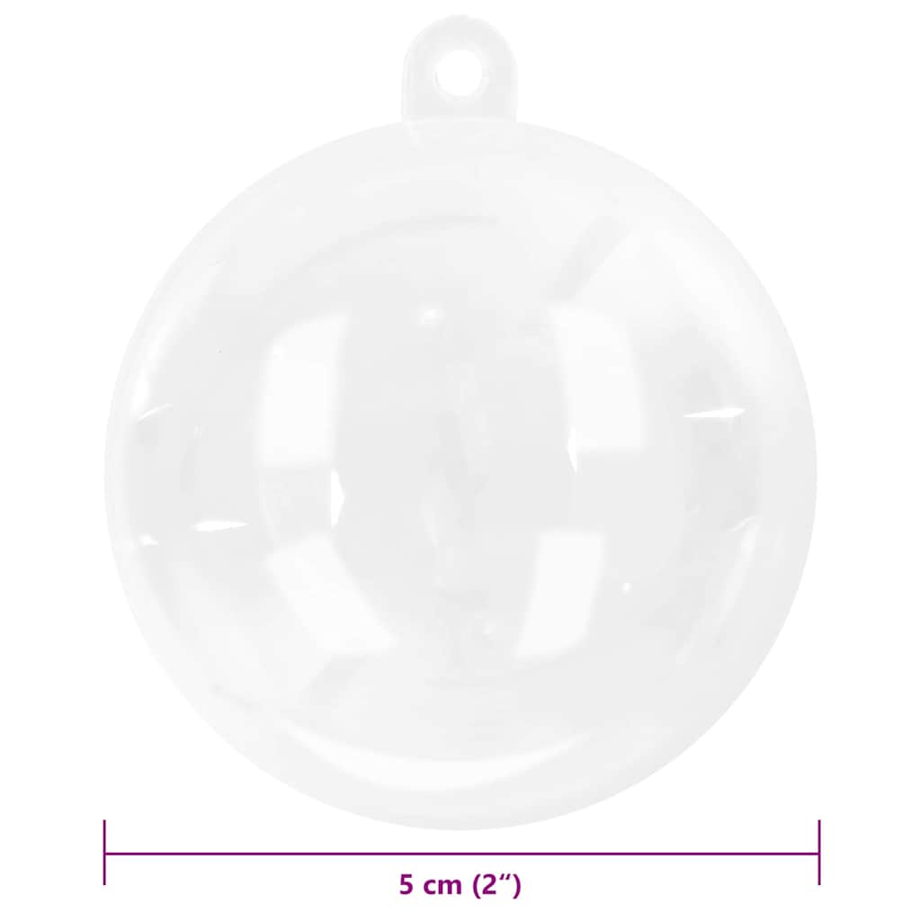 Julprydnad Set 200 st Transparent Ø 5 cm Plast