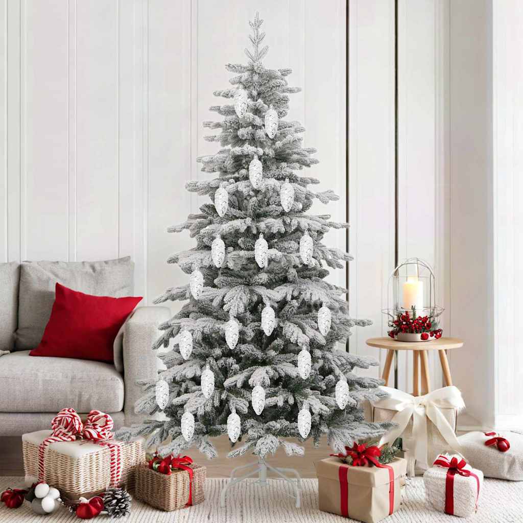 Julgran Kottboll 40 st Silver 4 x 9 cm Plast