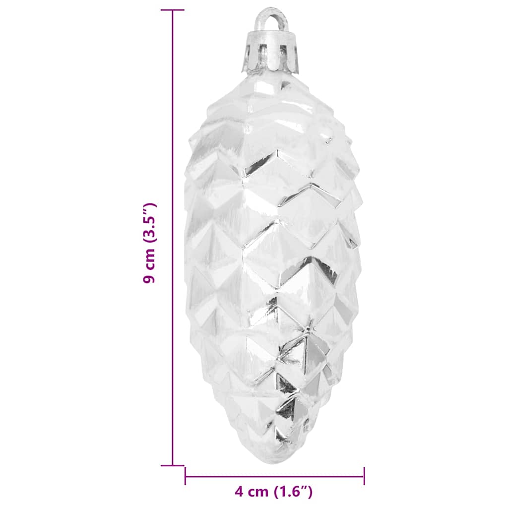 Julgran Kottboll 40 st Silver 4 x 9 cm Plast