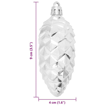 Julgran Kottboll 40 st Silver 4 x 9 cm Plast