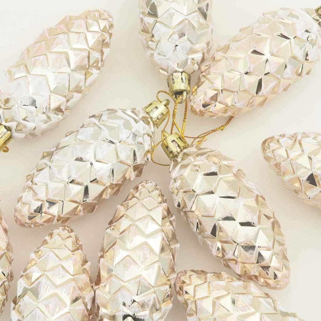 Julgran Kottboll 40 st champagne 4 x 9 cm Plast