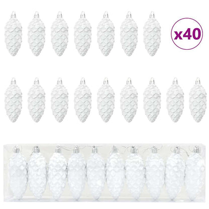 Julgran Kottboll 40 st Vit 4 x 9 cm Plast