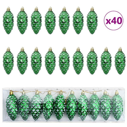 Julgran Kottboll 40 st Grön 4 x 9 cm Plast