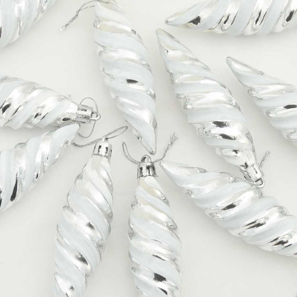 Jul Spiralformad Kula 40 st Silver 3 x 11 cm Plast