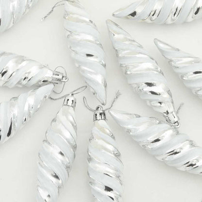 Jul Spiralformad Kula 40 st Silver 3 x 11 cm Plast